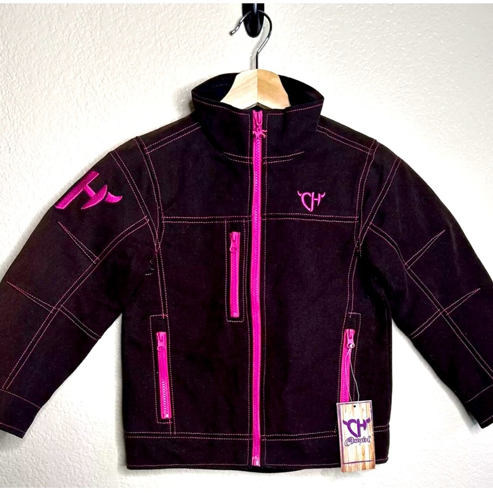 Cowgirl Hardware Girls Riding Work Jacket Canvas PINK BROWN Small Coat NEW
